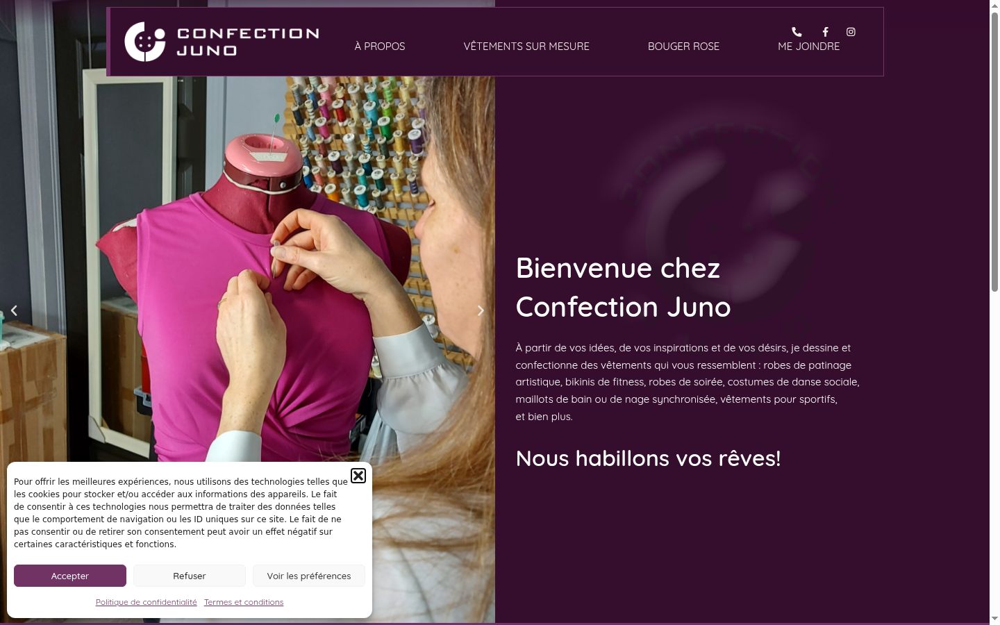Captura de pantalla del banner de consentimiento mostrado antes de cualquier interacción