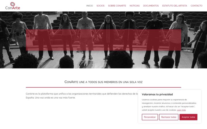 Screenshot of confederaciondeartistas.org