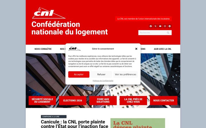 Screenshot ta' confederationnationaledulogement.fr