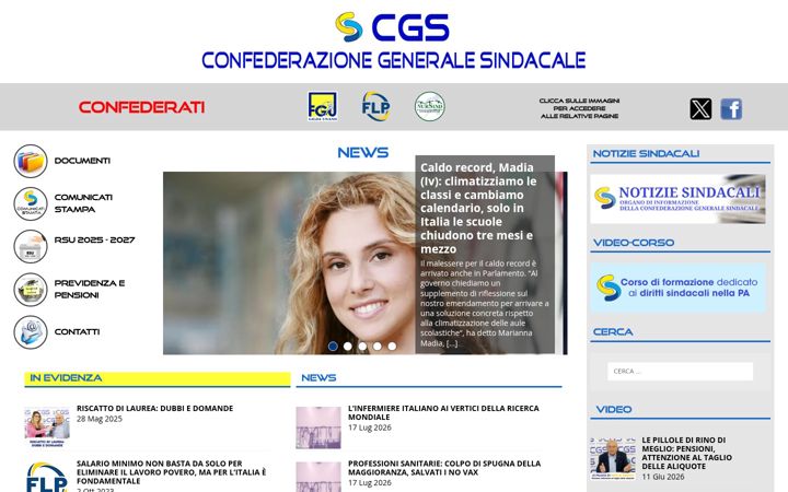 Ekraanipilt saidist confederazionecgs.it