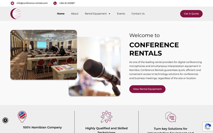Screenshot of conference-rentals.com