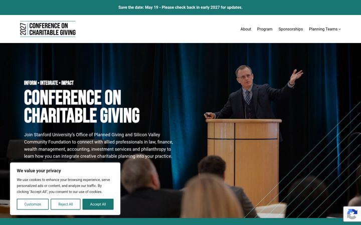 Képernyőkép: conferencecharitablegiving.org