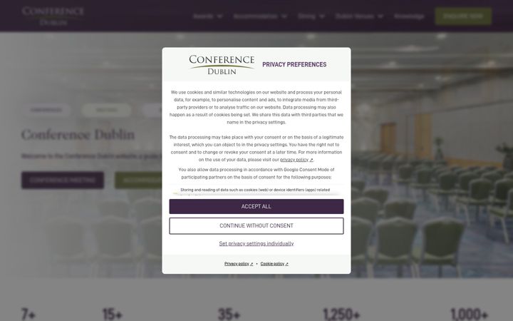 Screenshot of conferencedublin.ie