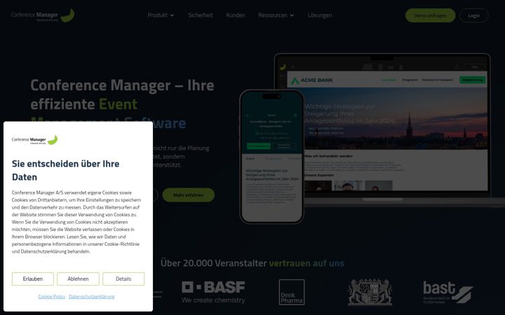 Screenshot of conferencemanager.de