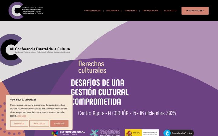 Screenshot of conferenciacultura.es