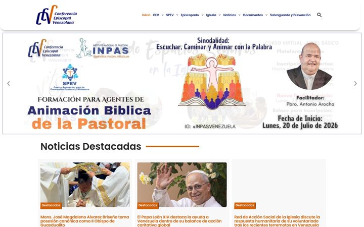 Screenshot of conferenciaepiscopalvenezolana.com