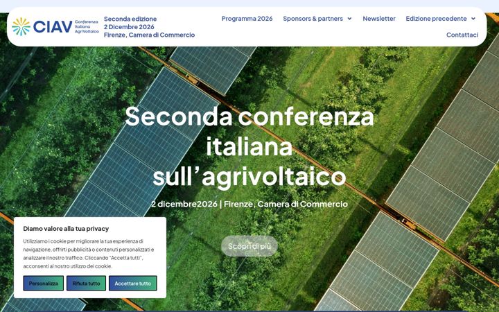 Ekraanipilt saidist conferenzagrivoltaico.it