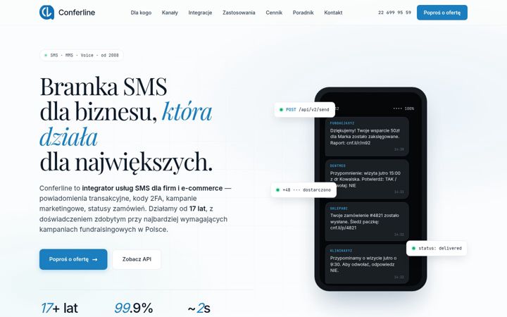 Screenshot of conferline.pl