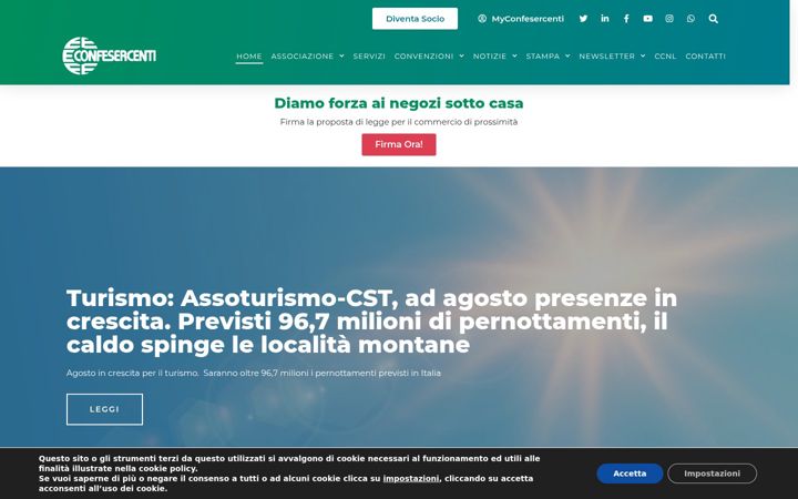 Screenshot of confesercenti.it