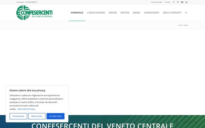 Screenshot of confesercentidelvenetocentrale.it