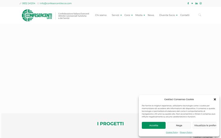 Screenshot of confesercentilecce.com