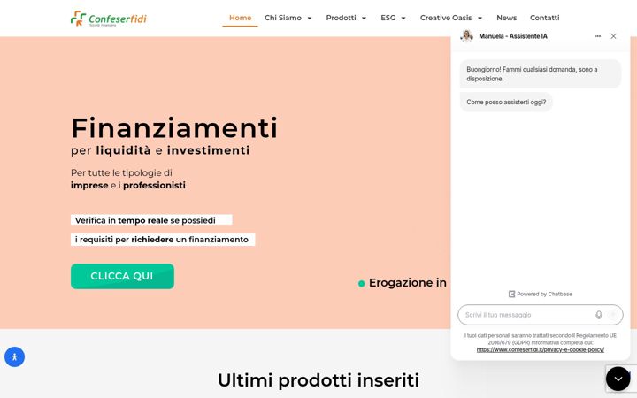 Ekraanipilt saidist confeserfidi.it