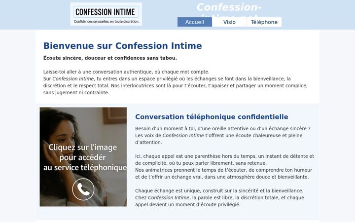Screenshot of confession-intime.net