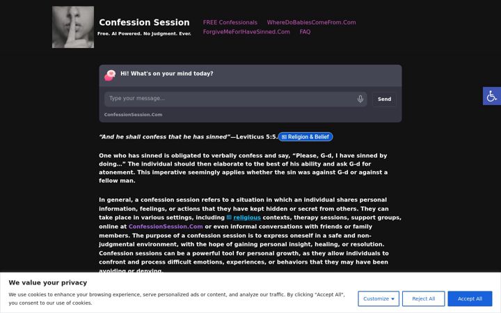 Screenshot of confessionsession.com