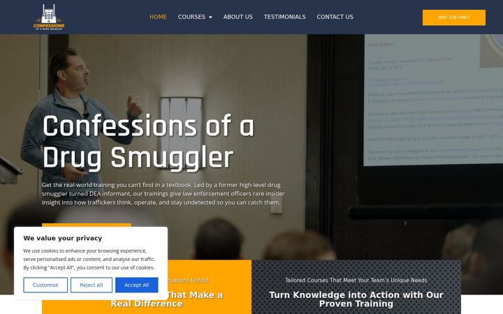 Screenshot of confessionsofadrugsmuggler.com
