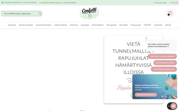 Screenshot of confetti.fi