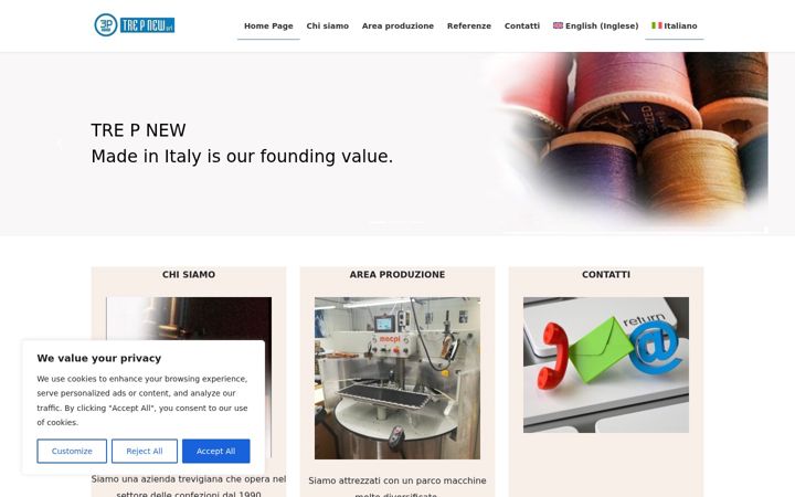 Screenshot of confezioni3p.it