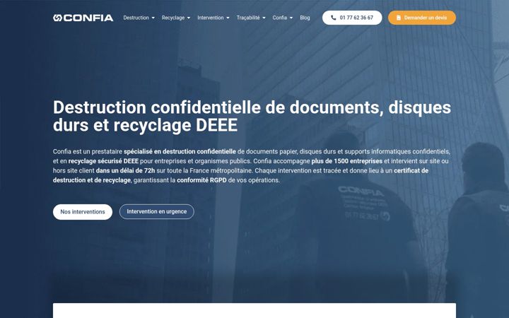 Screenshot of confia.fr