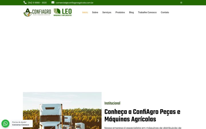 Snímek obrazovky confiagroagricola.com.br