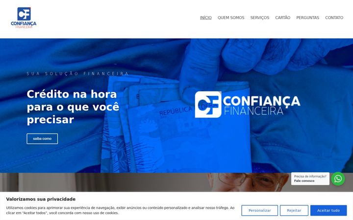 Snímek obrazovky confiancafinanceira.com.br