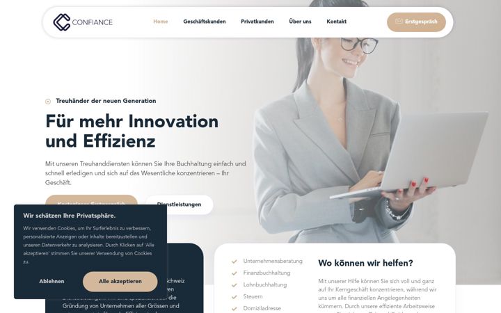 Screenshot of confiancegroup.ch