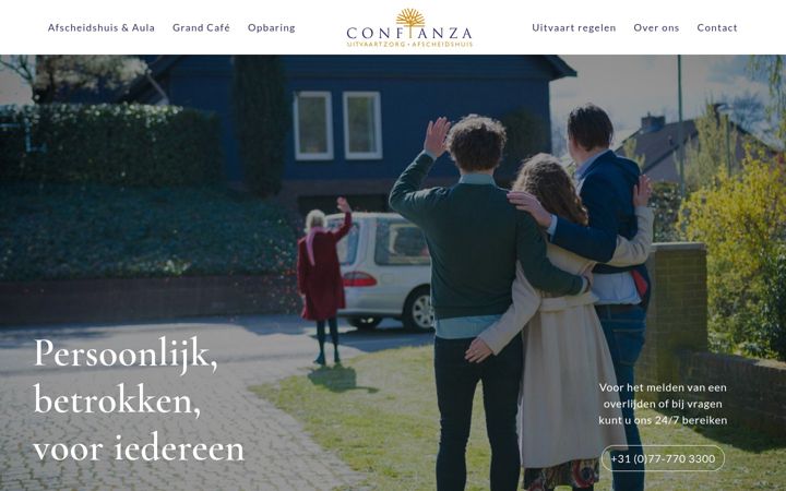 Screenshot of confianzauitvaartzorg.nl
