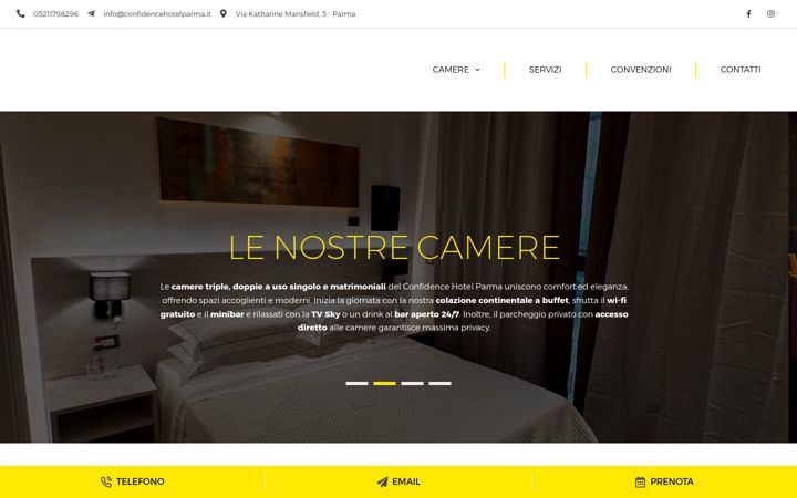 Screenshot van confidencehotelparma.it