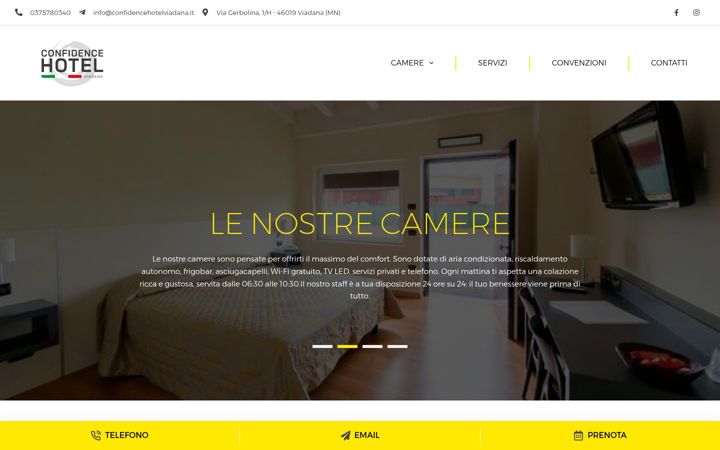 Ekraanipilt saidist confidencehotelviadana.it