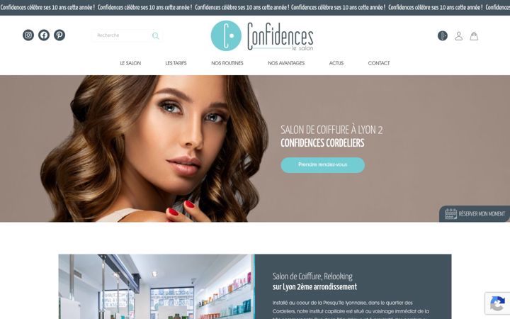 Screenshot of confidences-coiffure-lyon2.fr