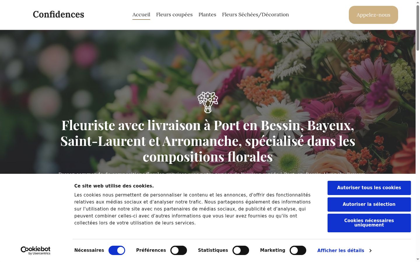 Screenshot del banner di consenso mostrato prima di qualsiasi interazione
