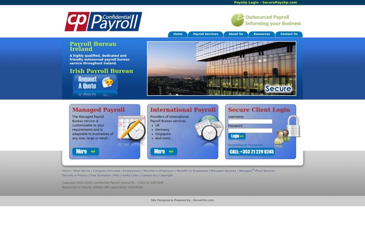 Capture d'écran de confidentialpayroll.ie