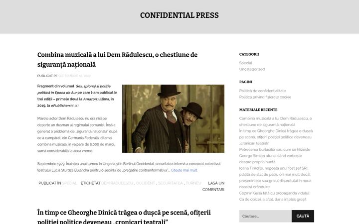 Screenshot of confidentialpress.ro