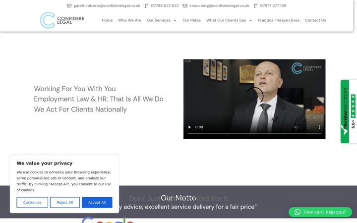 Screenshot of confiderelegal.co.uk