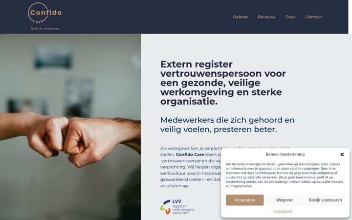 Screenshot of confidocare.nl