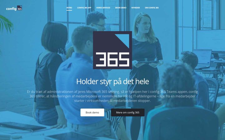 Screenshot of config365.dk