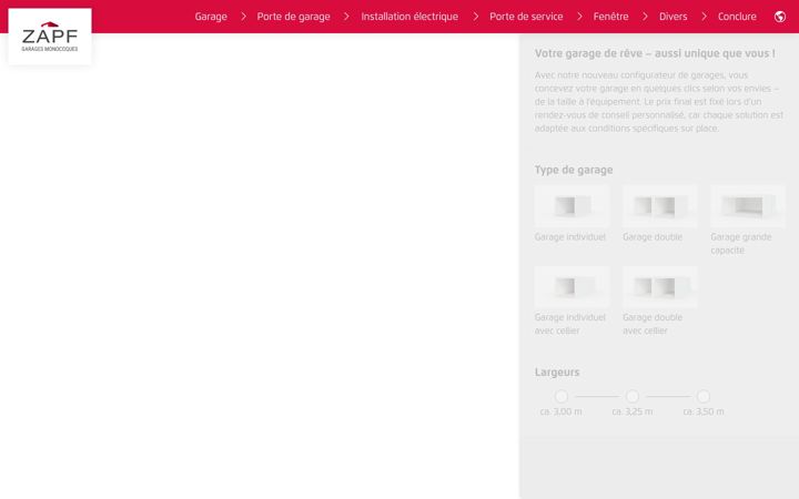 Screenshot of configurateur-de-garage.fr
