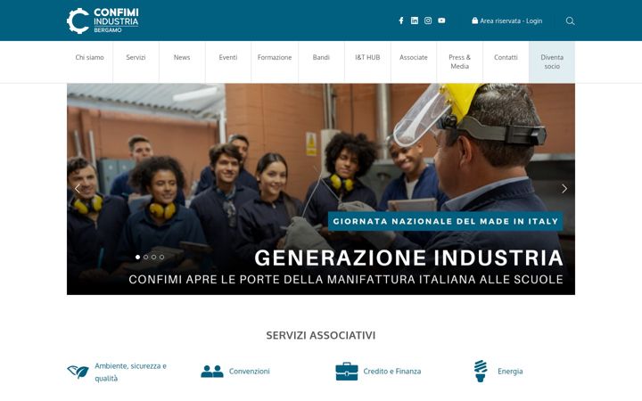 Skärmbild av confimibergamo.it