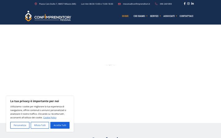 Captură de ecran a confimprenditorimessina.it