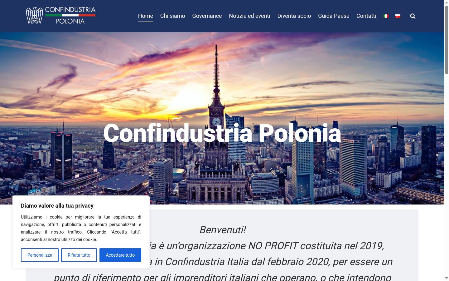 Screenshot of the consent banner shown before any interaction