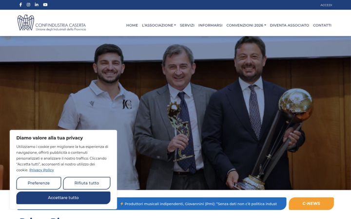 Screenshot of confindustriacaserta.it