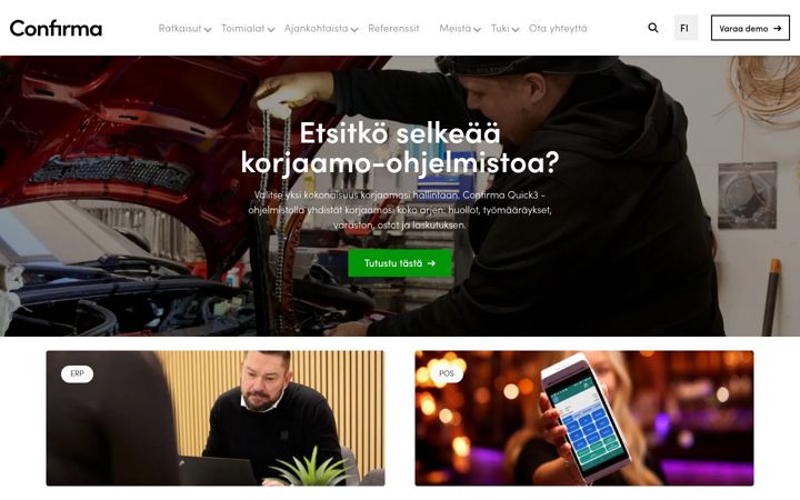Screenshot of confirma.fi