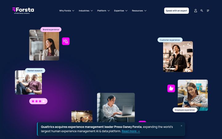 Screenshot von confirmit.com