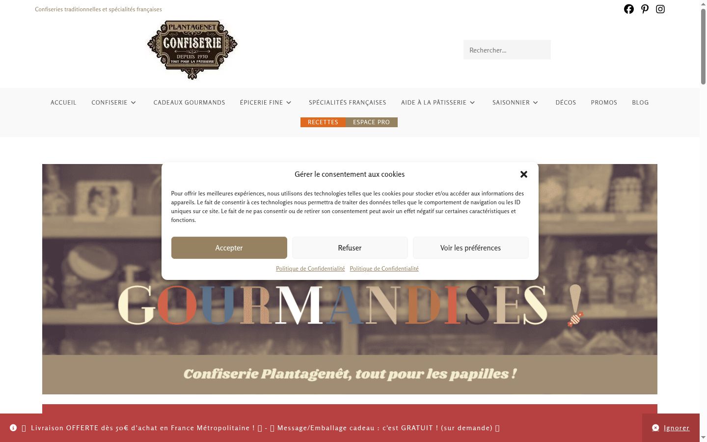 Screenshot of the consent banner shown before any interaction