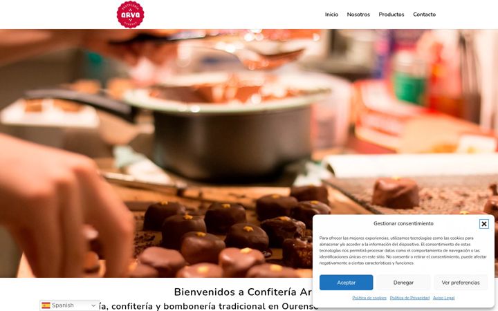 Screenshot of confiteriaarva.com