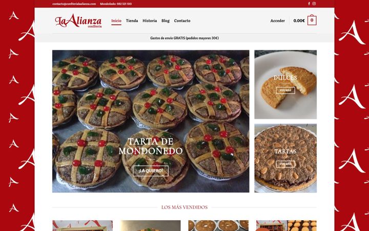 Screenshot of confiterialaalianza.com