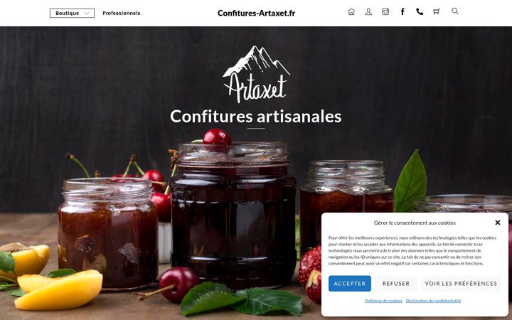 Screenshot of confitures-artaxet.fr