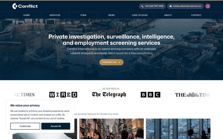 Screenshot of conflictinternational.com