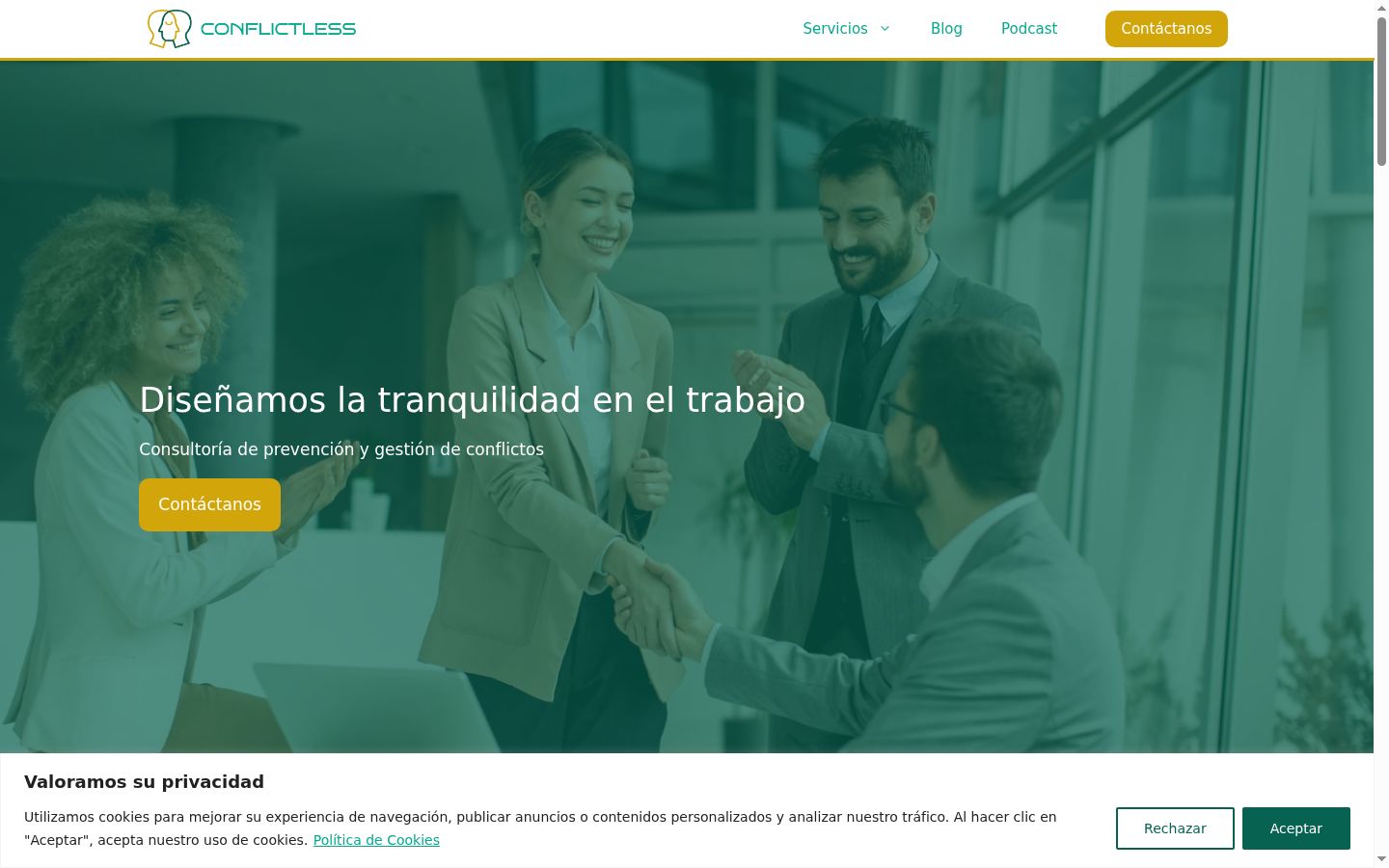 Screenshot of the consent banner shown before any interaction