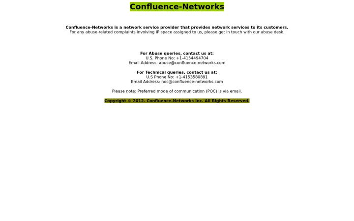 Captura de ecrã de confluence-networks.com
