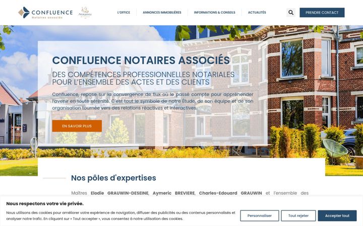 Screenshot of confluence.notaires.fr